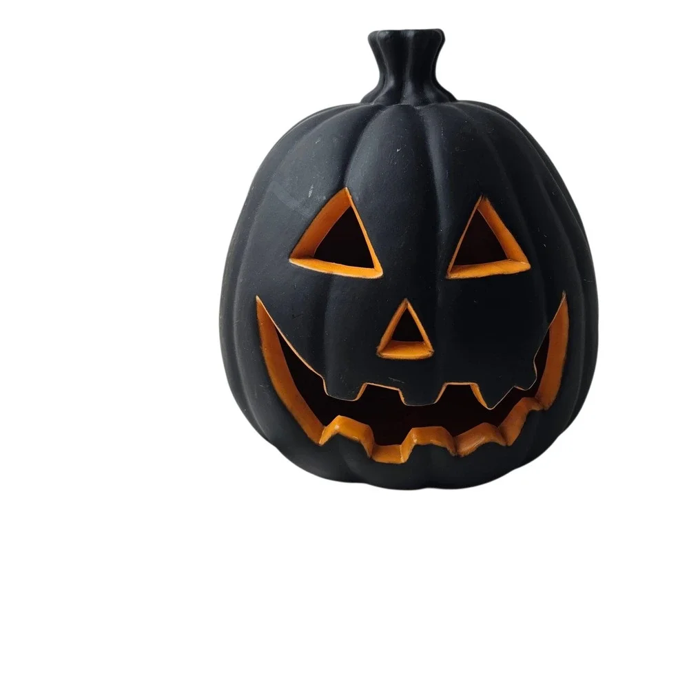 Black Halloween Pumpkin Decoration Light‎ Up Jack O Lantern Decor